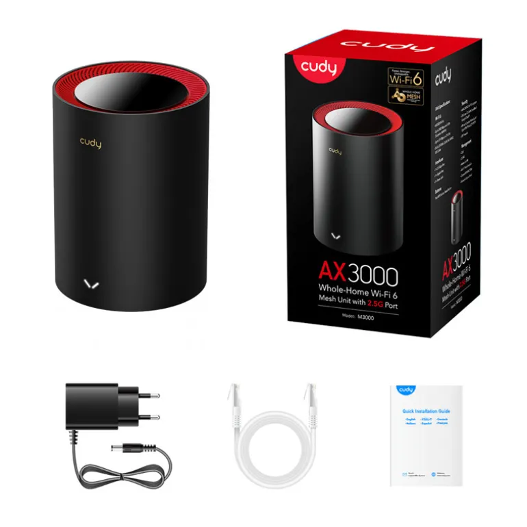 Repetidor Cudy M3000 Mesh 2.5G Wi-Fi 6 Negro