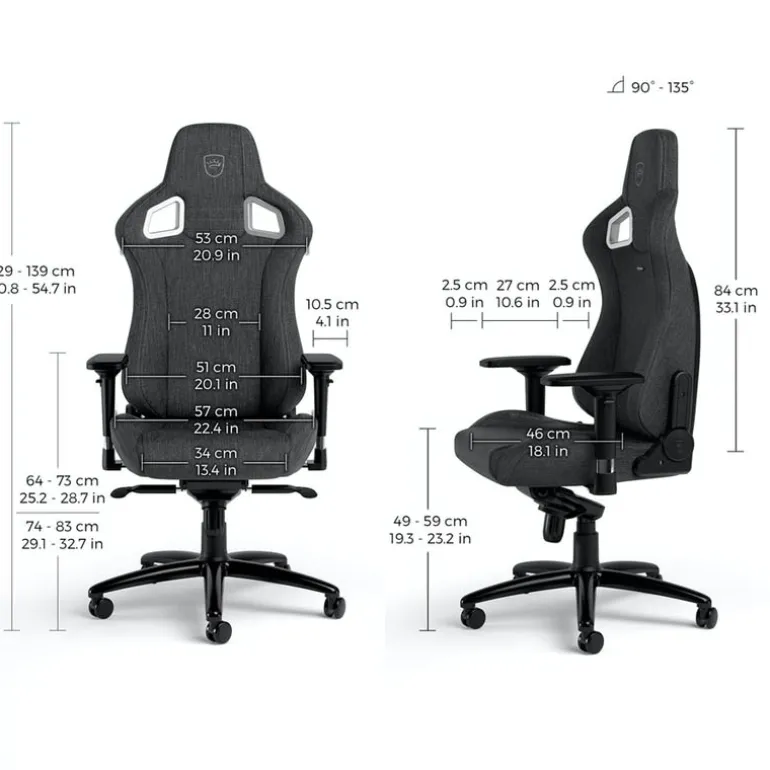 Silla Gaming Noblechairs Epic TX Fabric Edition Antracita