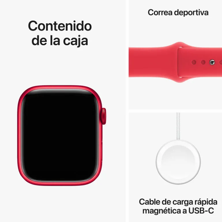 Smartwatch Apple Watch Series 9 45mm Caja Aluminio Rojo Correa Deportiva (PRODUCT) RED M/L