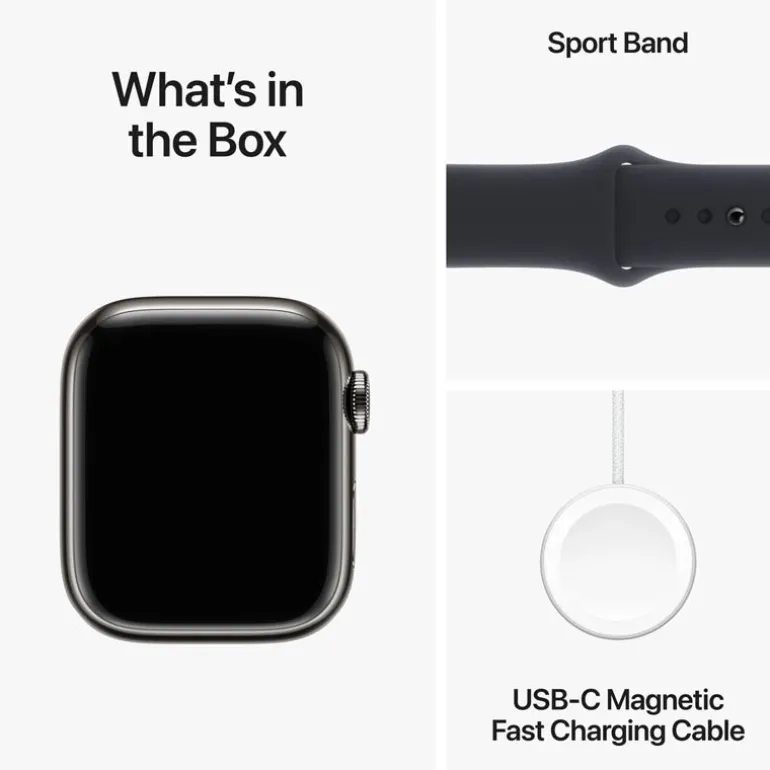Smartwatch Apple Watch Series 9 41mm Caja Acero Grafito Correa Deportiva Medianoche M/L