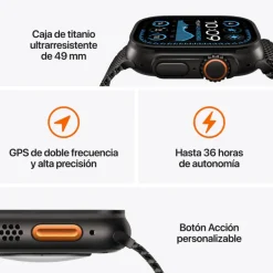 Smartwatch Apple Watch Ultra 2 2024 49mm GPS+Cell Caja Titanio Negro Pulsera Milanese Loop