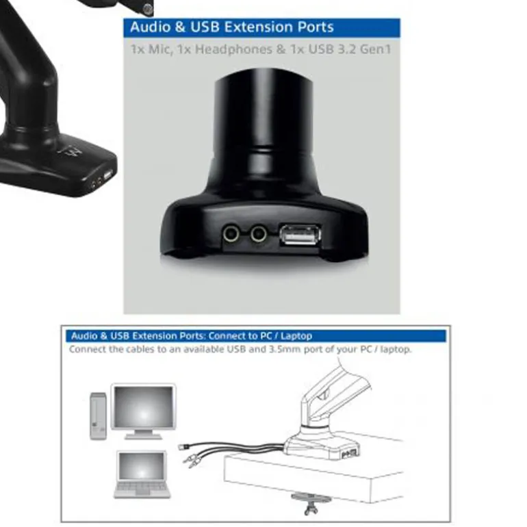 Soporte Ewent EW1515 32" USB 3.1 + Mic-in + Aux-in
