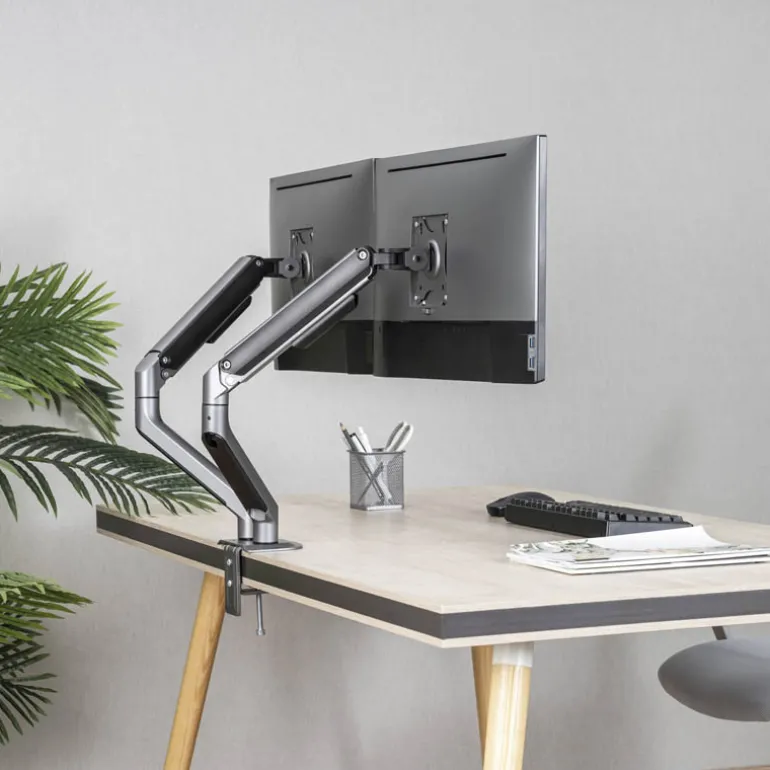 Soporte Tooq DB4132TNR-G Sobremesa Dual 17/32"