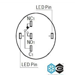 Switch DimasTech 19mm - LED Naranja