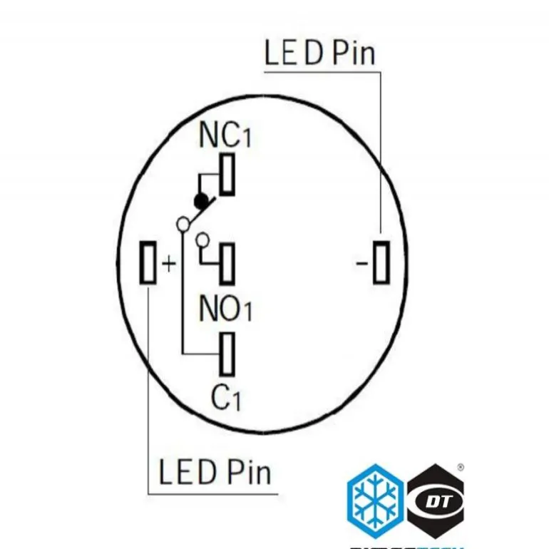 Switch DimasTech 19mm - LED Naranja