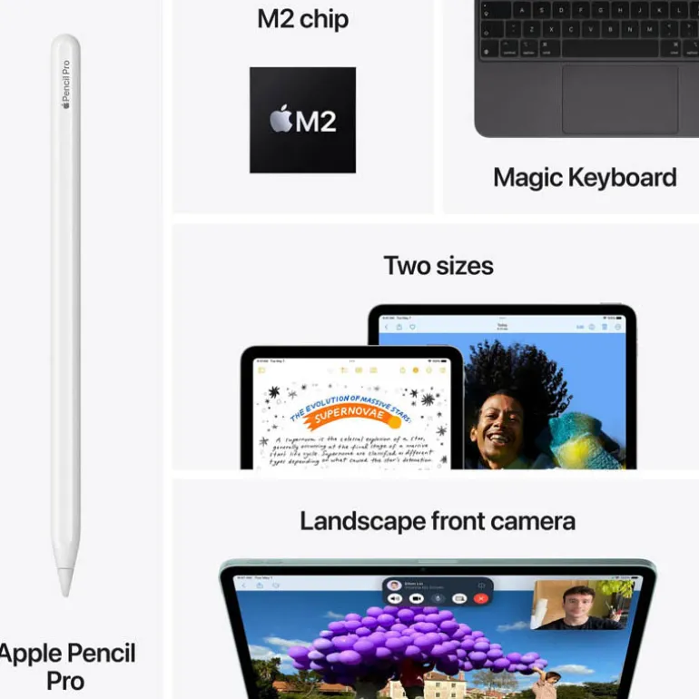 Tablet Apple iPad Air 2024 Wi-Fi + Cellular 13" M2 8GB 128GB Púrpura iPadOS