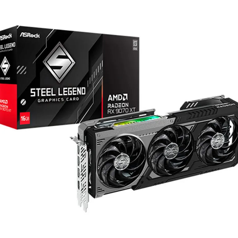 Tarjeta Gráfica ASRock AMD Radeon RX 9070 XT Steel Legend Dark 16GB GDDR6