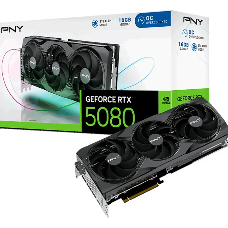 Tarjeta Gráfica PNY GeForce RTX 5080 OC 16GB GDDR7 DLSS4