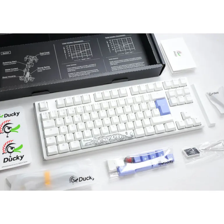 Teclado Ducky One 3 Classic TKL Hot-Swap RGB MX-Silver Blanco