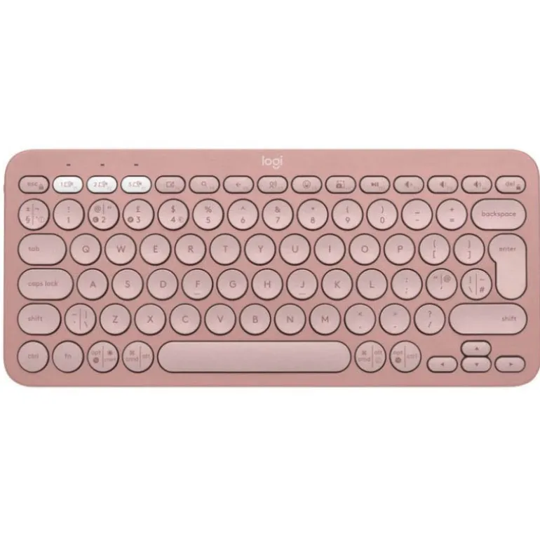 Teclado Logitech K380S Pebble Keys Bluetooth Rosa