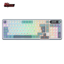 Teclado para Mac y Windows Royal Kludge RKS98 ISO-ES RGB Hot-Swappable Switch Chartreuse Wireless Light Cloud