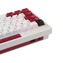 Teclado para Mac y Windows Royal Kludge RKM65 ISO-ES RGB Hot-Swappable Switch Beige Wireless Famicom