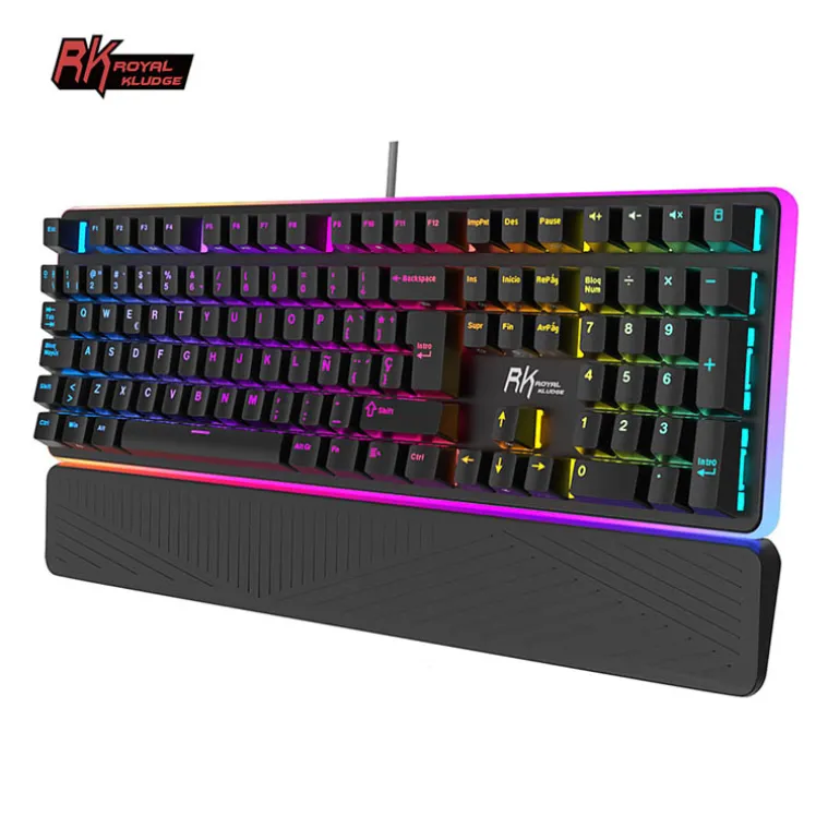 Teclado para Mac y Windows Royal Kludge RK96 ISO-ES Hot-Swappable Switch Brown Wireless Blanco