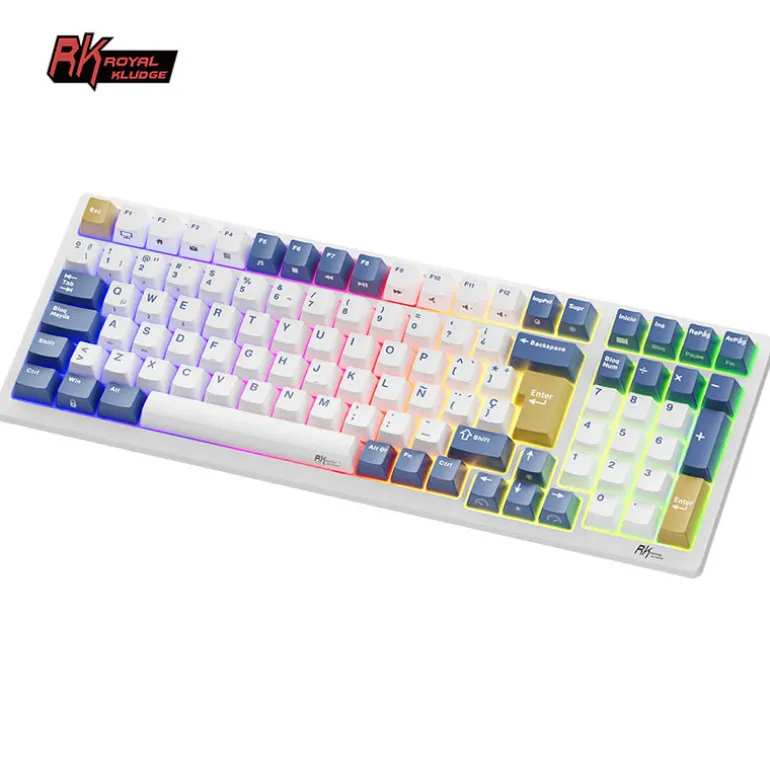 Teclado para Mac y Windows Royal Kludge RK918 ISO-ES RGB Switch Red White