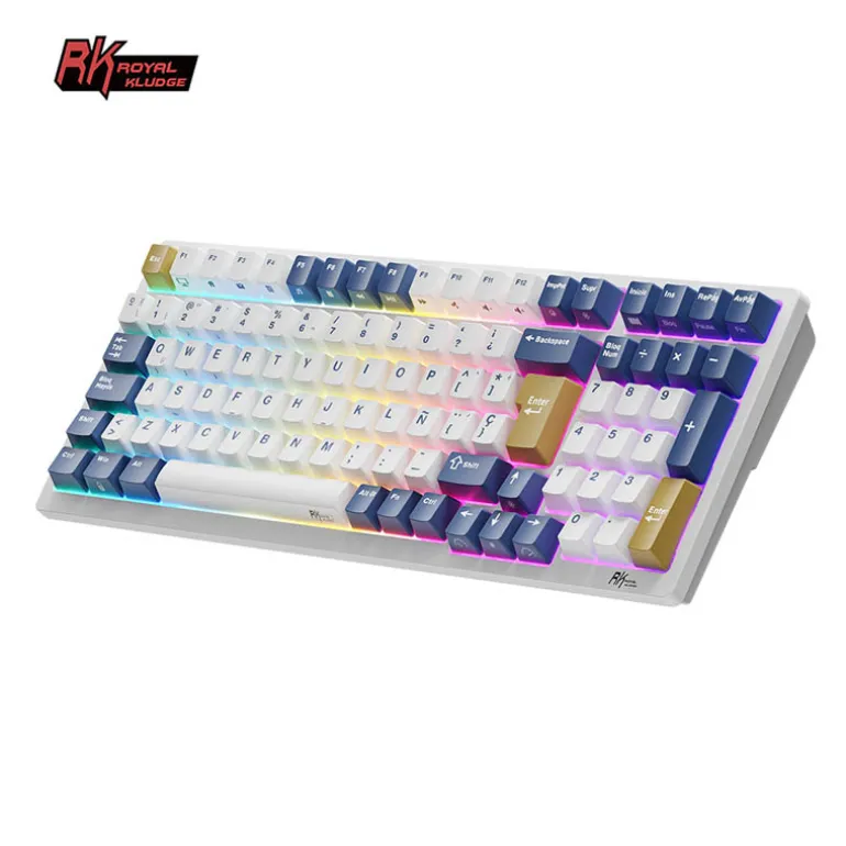 Teclado para Mac y Windows Royal Kludge RK918 ISO-ES RGB Switch Red White