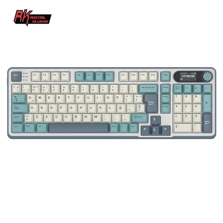 Teclado Royal Kludge RKS98 ISO-ES Hot-Swappable Switch Beige Wireless Light Cloud