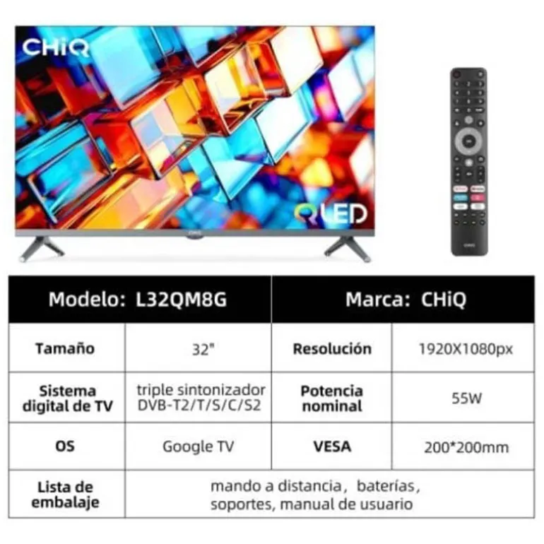 TV/Televisión ChiQ L32QM8T 32" QLED FHD HDR10