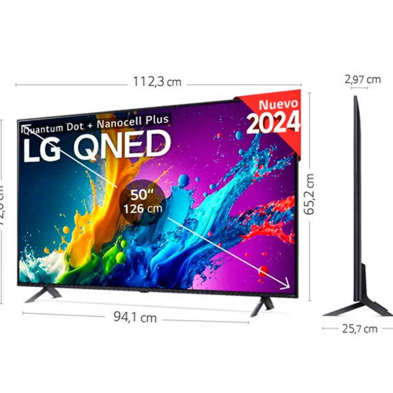 TV/Televisión LG QNED 50QNED80T6A 50" Smart TV QNED UHD 4K 60Hz HDMI 2.1 HDR