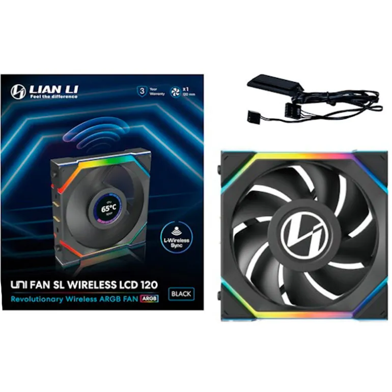 Ventilador Lian Li Uni Fan SL LCD ARGB 120mm Wireless Negro